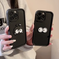 XP080 3d Black Coal Ball Cartoon Phone case Convient pour iPhone 17PROMAX 16PLUS 15PRO Nouveau