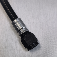Tuyau PTFE tressé en acier inoxydable avec revêtement PU haute pression AN4 AN6 AN8 AN10 et raccord à sertir noir anodisé droit, 45°, 90°