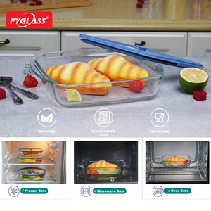 Bandejas para Hornear Cuadradas de Vidrio de Borosilicato Alto Pyglass, Resistentes al Calor, con Tapa de Vidrio - Product Image 4