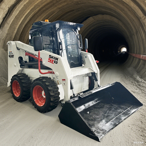 Livraison gratuite <span class=keywords><strong>Mini</strong></span> chargeuse hydraulique à glissement avec godet sur roue Petite chargeuse à glissement à vendre - Product Image 1