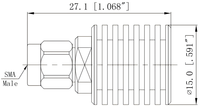 SMA-JR-18-5W Jack Coaxial Mâle 5W 18GHz Charge