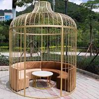 Paravents décoratifs en acier inoxydable, séparateurs de pièce au design contemporain, option d'éclairage, étanches pour jardin, patio, café