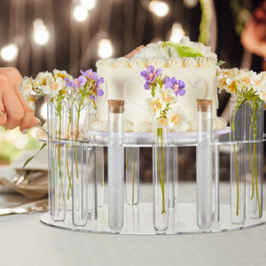 Alzata per Torte Rotonda in Acrilico da 14 Pollici con Luci a Stringa, Supporto per Dessert con 15 Tubi, Alzata Cilindrica per Torte e Fiori - Product Image 4