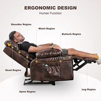 Fauteuil Inclinable en Cuir PU, Fauteuil Relax Rembourré Large pour Une Personne, Siège Canapé de Cinéma Maison pour Salon