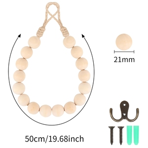 Portarrollos <span class=keywords><strong>de</strong></span> papel higiénico con cuentas <span class=keywords><strong>de</strong></span> madera natural, soporte <span class=keywords><strong>de</strong></span> pared para papel higiénico, toallero <span class=keywords><strong>de</strong></span> baño - Product Image 2