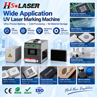 Machine de marquage et de gravure au laser UV portable légère HS LASER 5W 10W pour plastiques, acrylique, verre, non-métaux