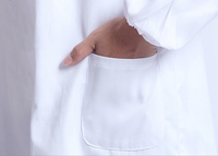 Fabricant d'équipement d'origine Tenue de laboratoire unisexe à manches longues, personnalisée, professionnelle de la médecine, uniforme, blouse de laboratoire blanche avec poches multiples