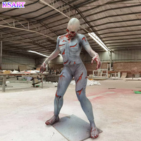 Creative fibre de verre résine Halloween fête artisanat Sculpture Zombie Vampire Statue centre commercial intérieur grand décoratif personnalisé