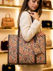 Paisley Jacquard Women's Tote Bag Large Capacity Water Resistant Shoulder Handbag Carryall Daily Shopping Travel <b>Beach</b> Polyester - Product Image 3