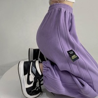 हिप हॉप फ्राइड स्ट्रीट sweatpants महिलाओं की शरद ऋतु और सर्दियों आलीशान 2022 नई उच्च कमर ढीली आकस्मिक लेगिंग महिलाओं की टहलना पैंट