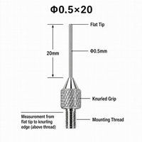 Sonde à pointe plate en carbure de tungstène SD0.5X10mm, filetage M2.5, pièce de rechange pour stylet de mesure d'indicateur de précision pour micromètre