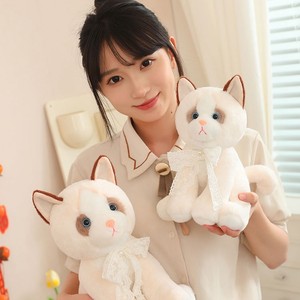 Peluche chaton mignonne, jouet en peluche pour enfant, poupée apaisante, cadeau d'anniversaire pour fille, rembourrage en coton PP - Product Image 5