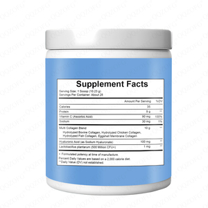 Complesso Multi Collagene + Vitamina C Acido Ialuronico Probiotici Peptidi di Collagene Idrolizzato Puro Tipo I/II/III/V/X in Polvere - Product Image 2