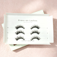 Ensemble de demi-cils pré-collés, effet œil de chat, légers, bande invisible, prêts à porter, marque privée, vente en gros, Royaume-Uni, France