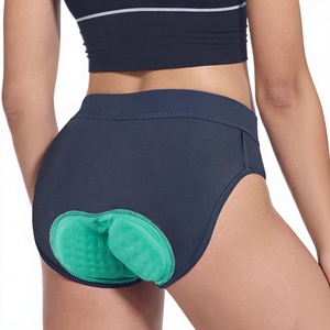Shorts de cyclisme pour femmes bleus avec rembourrage 3D et coussinets en gel verts, style ajusté et anti-humidité - Product Image 2