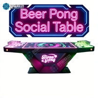 Table de beer pong moderne en métal avec éclairage LED - Jeu de divertissement durable et écologique pour les KTV et les lieux de fête
