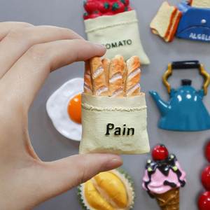 10pcs Strong 3D Cute Food Resin Stickers Whiteboard Cabinet Kitchen Decoration Magnetic Square Souvenir <b>Glass</b> Gift for <b>Fridge</b> - Product Image 4