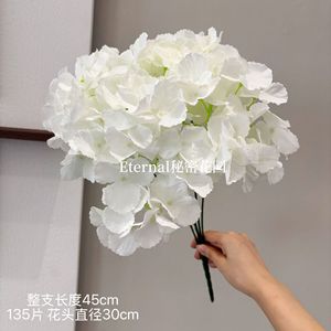 Bouquet de fleurs artificielles d'hortensias Secret Garden, 5 têtes, rose, en soie, pour décorations murales de mariage - Product Image 3