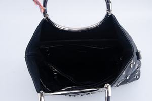 Borsetta in pelle <span class=keywords><strong>nera</strong></span> borchiata-<span class=keywords><strong>Borsa</strong></span> oversize in stile Punk <span class=keywords><strong>con</strong></span> manico ad anello in metallo, <span class=keywords><strong>borsa</strong></span> alla moda da donna - Product Image 5