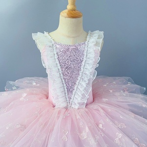 Vestito da ballo per bambine, gonna da balletto senza maniche in poliestere con paillettes, costume da piccolo cigno - Product Image 2
