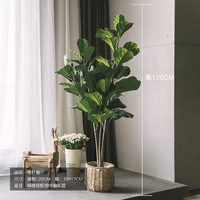 Petites plantes artificielles faites à la main 7 pieds 6 pieds de haut intérieur décor à la maison fibre de verre artificielle métal Faux oliviers noirs base en plastique
