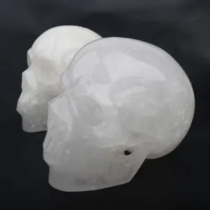 Лидер продаж, 1 кг прозрачные кварцевые черепа, натуральные высококачественные лечебные Хрустальные черепа для украшения