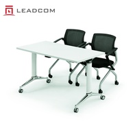 Table de formation commerciale en aluminium LEADCOM LS-414A ODM, pliable et empilable, pour salles de réunion, éducation et projets commerciaux