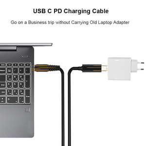 Câble d'<span class=keywords><strong>alimentation</strong></span> USB C vers DC à 90 degrés, câble de charge USB C vers prise DC pour Lenovo Dell, câble de chargeur d'ordinateur <span class=keywords><strong>portable</strong></span> USB C vers DC avec déclencheur PD - Product Image 6