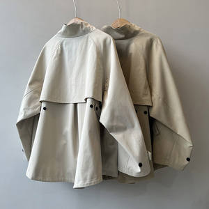 <span class=keywords><strong>Trench</strong></span> da <span class=keywords><strong>Donna</strong></span> alla Moda in Cotone, Vestibilità Ampia, Mantella per Primavera e Autunno - Product Image 3