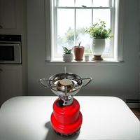 Réchaud à gaz portable en acier à brûleur unique pour barbecue, camping, bateau et jardinage, avec allumage, idéal pour le transport en sac à dos