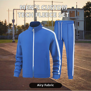High Quality Breathable Sweatsuit Jogging Elastic Waist Cargo Jersey <b>Track</b> <b>Jacket</b> Set Tech Fleece Custom Logo Autumn <b>for</b> <b>Men</b> - Product Image 2
