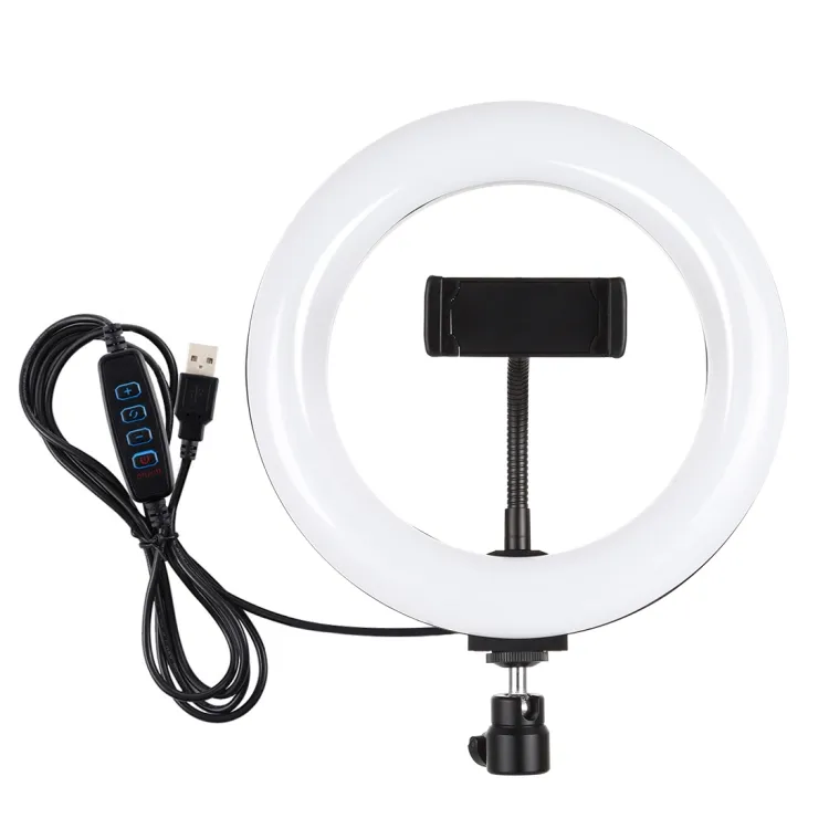 PULUZ 7.9 pollici USB LED luce curva anello Vlogging Selfie fotografia luci Video in diretta lampada Streaming con morsetto telefono