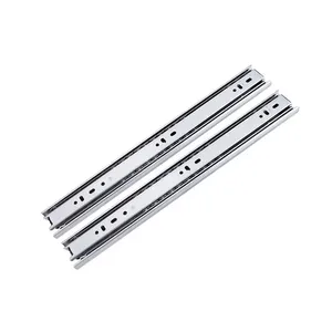 Sıcak satış 45mm paslanmaz çelik tam uzatma 3-Fold rulman teleskopik kanal mutfak yemek yumuşak kapanış çekmece kızakları - Product Image 1