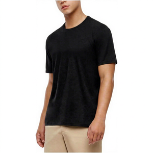 เสื้อยืดโอเวอร์ไซส์ OEM ผ้าฝ้ายยืดหยุ่น ระบายอากาศดี พิมพ์ลายพัฟฟ์ เรียบง่าย สำหรับออกกำลังกาย ทรงหลวม สั่งทำได้ ออกแบบสำหรับผู้ชาย คอกลม - Product Image 1