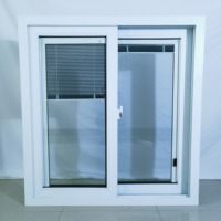 Fenêtre coulissante en verre avec cadre UPVC sur mesure pour balcon, moustiquaire pour salle de bain