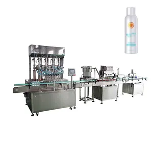 Efficient automatic Desktop Small Bottle mist spray Essential Oil Cosmetic Liquid Filling Capping and Labeling Machine