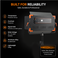 Lumière vidéo LED bicolore 200W pour studio, 3200K 5600K CRI 97, sans ventilateur, DMX512, batterie V-Mount, éclairage pour photographie et streaming en direct