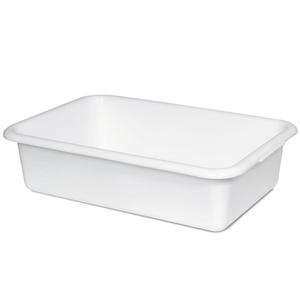 40 litros LxWxH 730x490x180mm Bandeja de plástico con borde en U redondo de forma rectangular blanca - Product Image 2