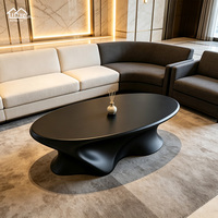 Table basse d'extérieur noire mate, durable et résistante à l'eau, pour patio, jardin, cour, hall d'hôtel, salon