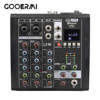 Console de mixage audio professionnelle A4R, table de mixage sonore 4 canaux avec USB BT 5.0, alimentation fantôme 48V intégrée, effets et égaliseur