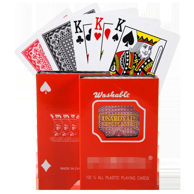 Belles cartes à jouer de Poker en plastique Pvc noir de 0.25MM