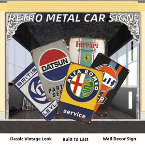 Groothandel Blechschild Metal Retro Auto's Motorfietsen Garage Decoratieve Plaquette Op Maat Vintage Geschilderd UV Geprint Reclame Op Maat - Product Image 3