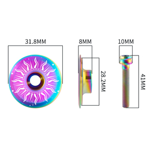 MUQZI Custom Colorful <strong>Bicycle</strong> Headset Top Cover 28.6mm Front Fork Cap CNC Titanium <strong>Stem</strong> Cap for MTB Road Folding Bike - Product Image 3