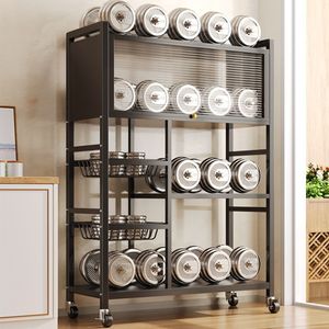 Estante de Almacenamiento de Cocina de Metal de 5 Niveles con Ruedas, Diseño a Prueba de Polvo para Organización de Frutas y Verduras - Product Image 5