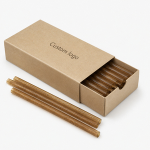 Disposable drinking wrapped coffee ground cocktail <b>straw</b> eco biodegradable compostable coffee grounds <b>straw</b> - Product Image 2