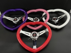 <span class=keywords><strong>Volant</strong></span> de direction universel en forme de cœur rose girly pour pièces automobiles, 6 boulons, ABS - Product Image 6