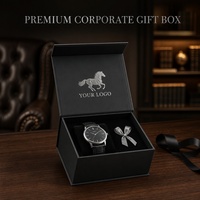Boîte cadeau rigide personnalisée pour cadeaux d'entreprise, fermeture magnétique, pliable, noir mat, feuille d'argent, vente en gros, usine
