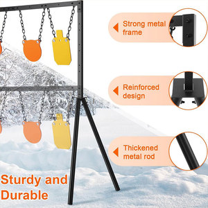 US Adjustable Height AR500 Steel Crossbow Arrow Silhouette Target Frame Complete <b>Shooting</b> Range Kit with All Accessories - Product Image 4