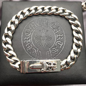 Nouveau à la mode rétro Punk argent croix Bracelet Bracelet avec lien chaîne Vintage Style marque bijoux pour hommes et femmes - Product Image 6
