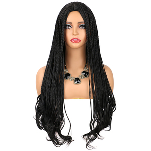 Extensión sintético de cabello trenzado de tres hebras rizadas francesas, fibra de alta temperatura, mecanismo de cola suelta, peluca alta para comercio exterior - Product Image 1